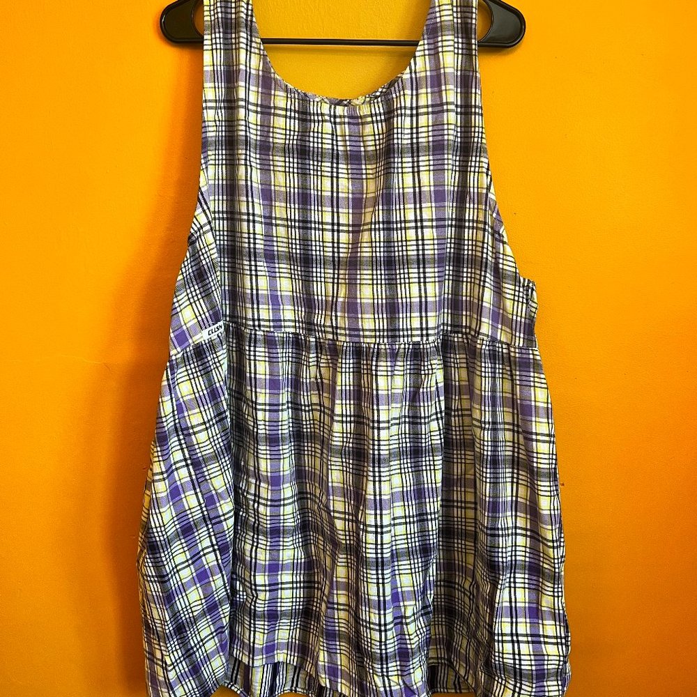 Collusion Plaid Smock Dress Plus